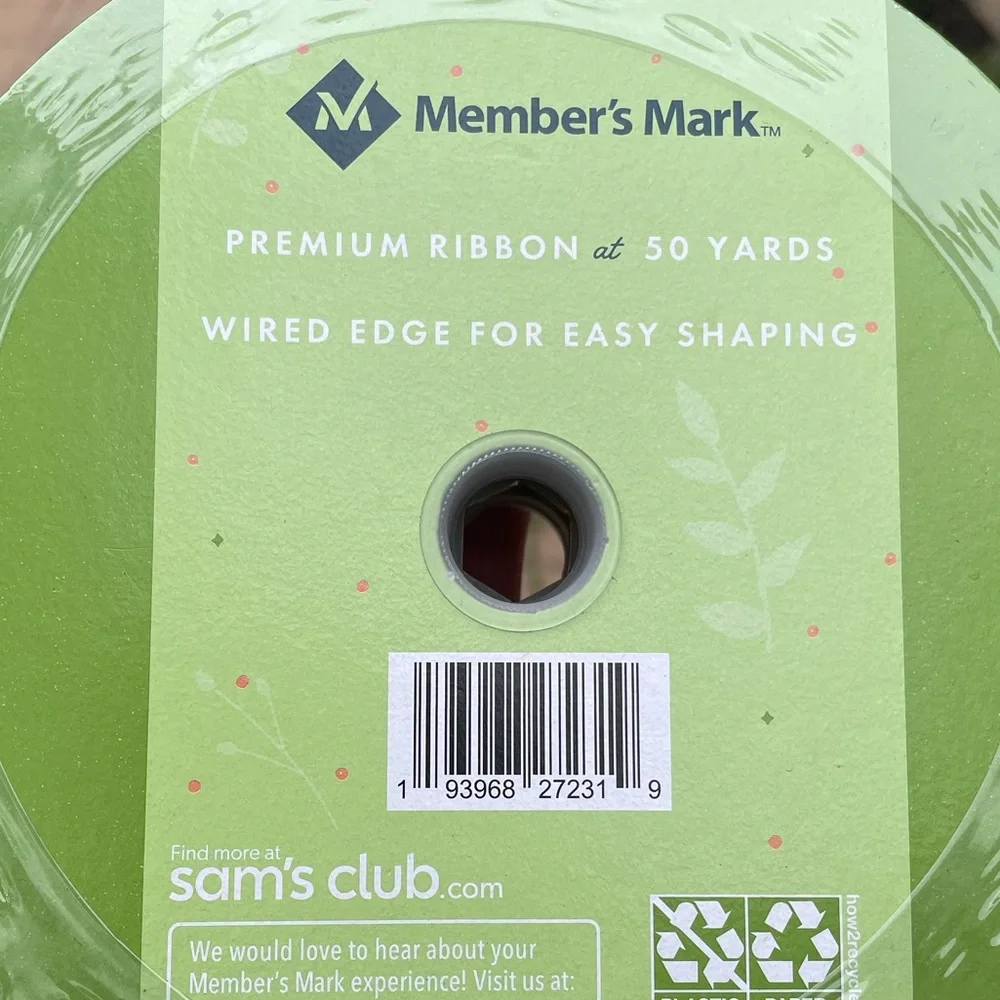 Members mark premium 50 yards ribbon - NAVY BLUE PLAID